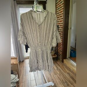 Cupshe Black and Cream Patterned bathing suit coverup dress